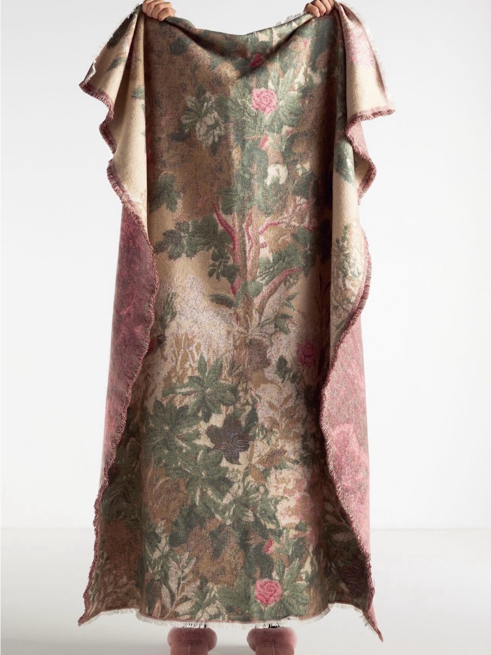 Anthropologie Woven Jacquard Patterned Throw Blanket